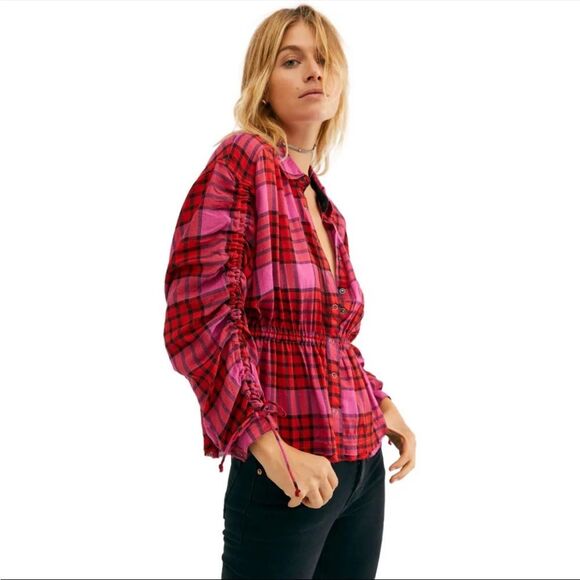 Free People ‘Pacific Dawn’ Plaid Shirt - Picture 11 of 12